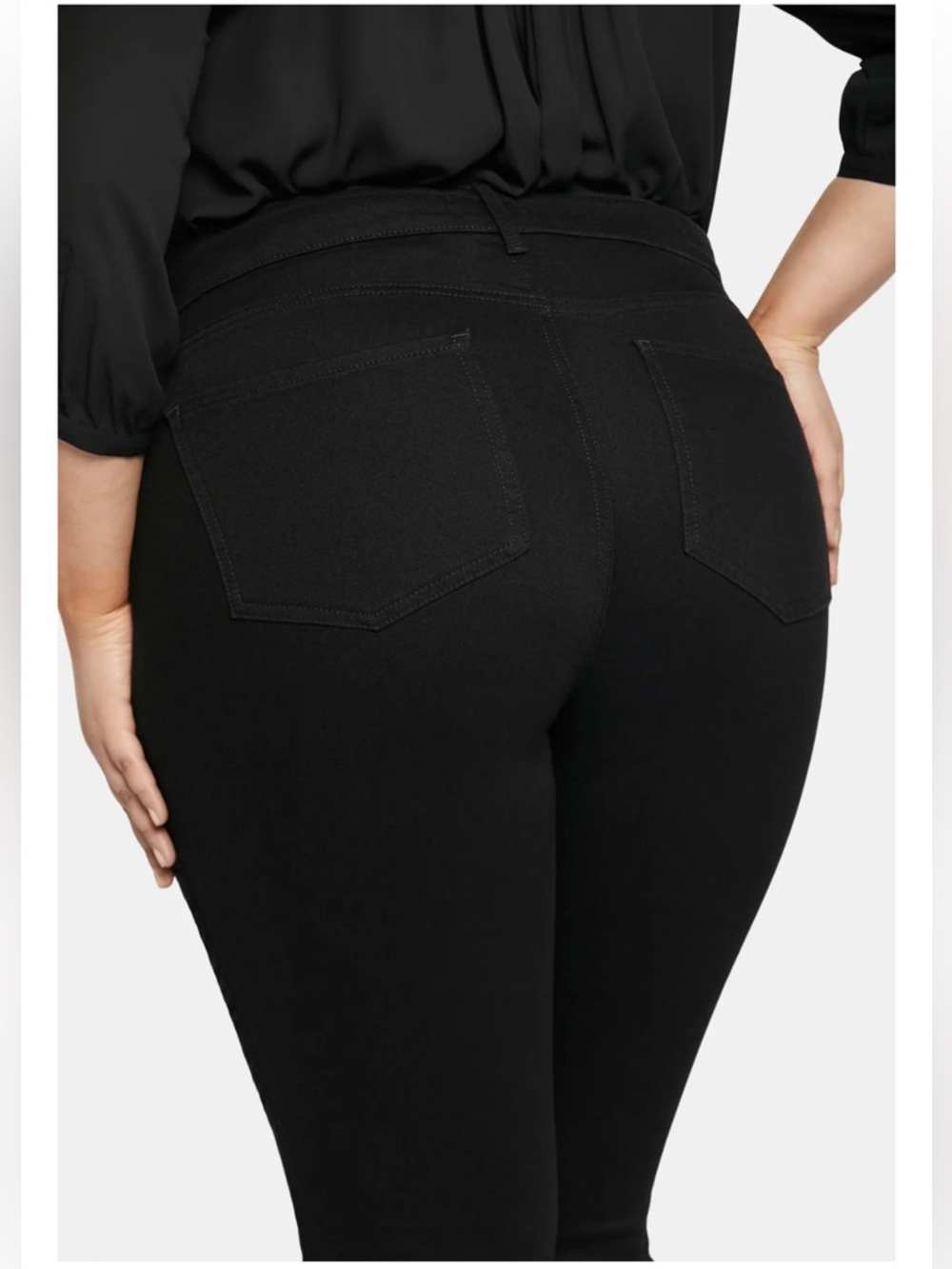 NYDJ Plus Size Black Straight Leg Jeans - Picture 2 of 10